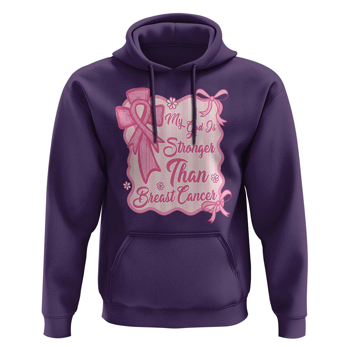 My God Is Stronger Than Breast Cancer Hoodie Christian Support Gift