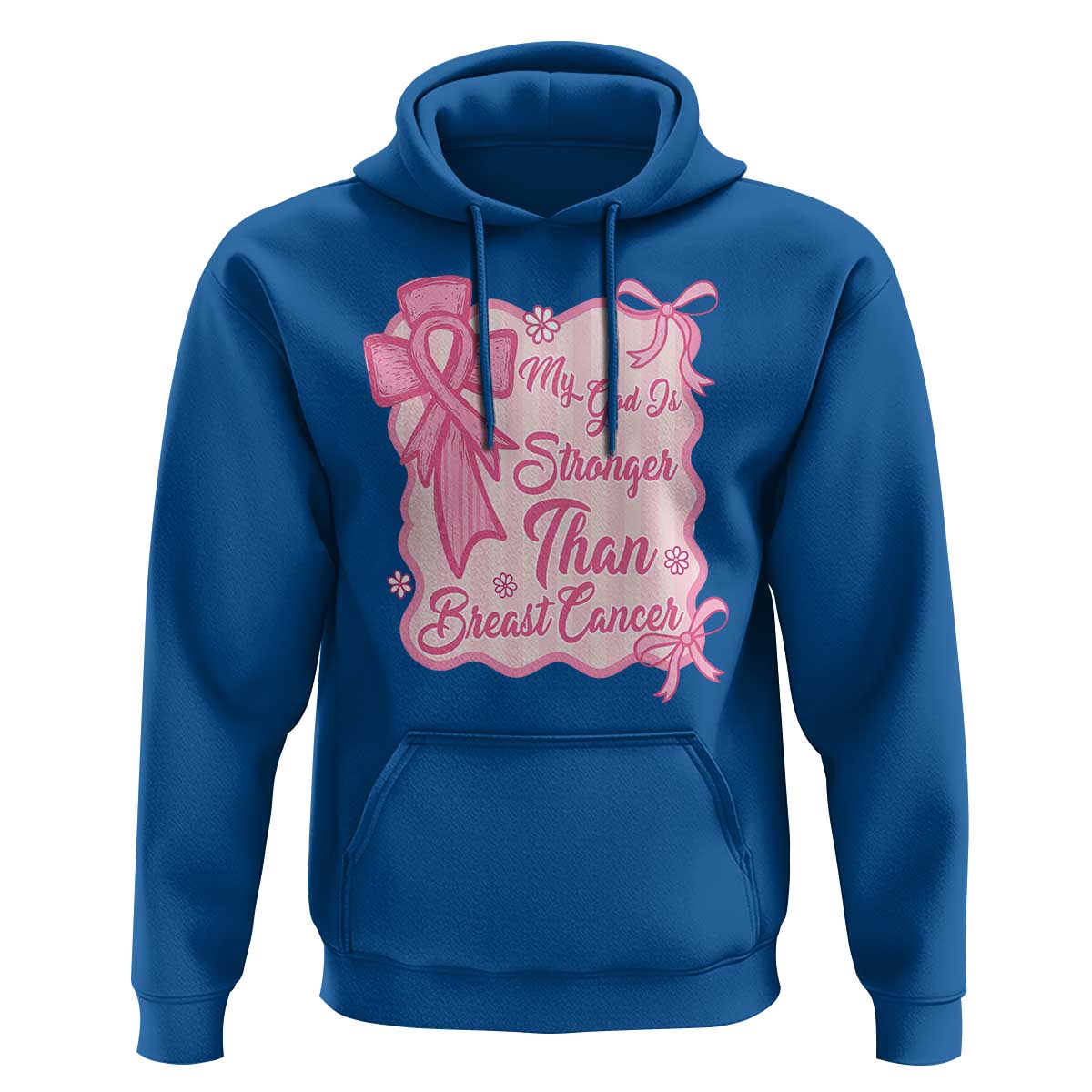 My God Is Stronger Than Breast Cancer Hoodie Christian Support Gift