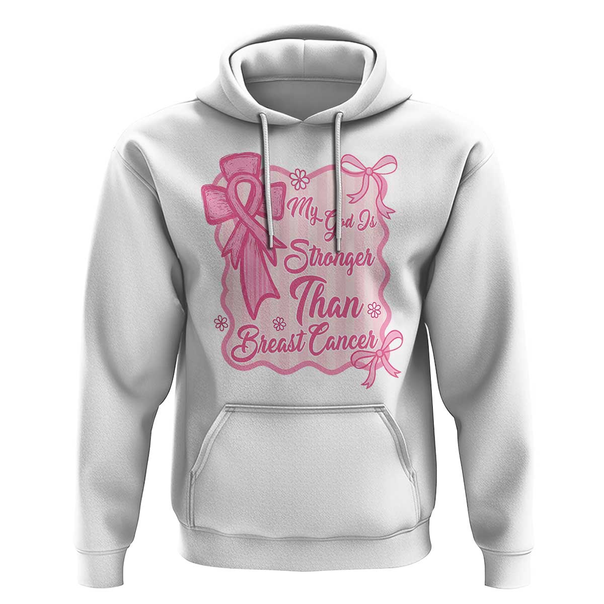 My God Is Stronger Than Breast Cancer Hoodie Christian Support Gift