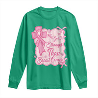 My God Is Stronger Than Breast Cancer Long Sleeve Shirt Christian Support Gift
