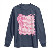 My God Is Stronger Than Breast Cancer Long Sleeve Shirt Christian Support Gift