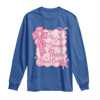 My God Is Stronger Than Breast Cancer Long Sleeve Shirt Christian Support Gift