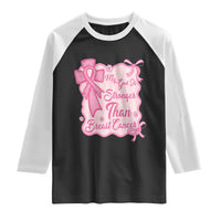 My God Is Stronger Than Breast Cancer Raglan Shirt Christian Support Gift