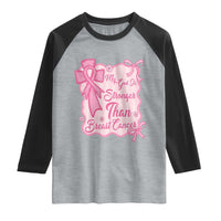 My God Is Stronger Than Breast Cancer Raglan Shirt Christian Support Gift