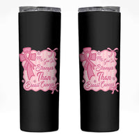 My God Is Stronger Than Breast Cancer Skinny Tumbler Christian Support Gift