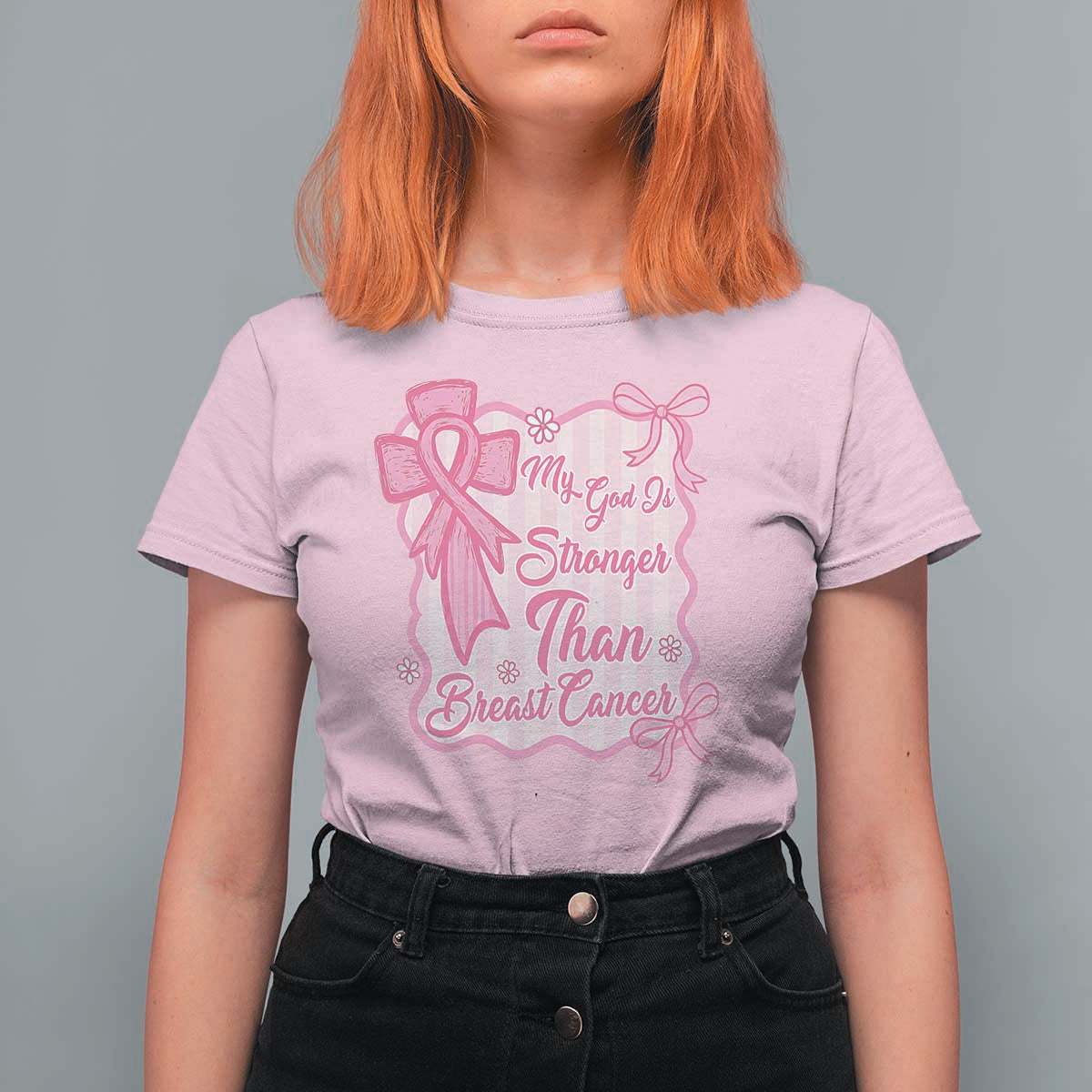 My God Is Stronger Than Breast Cancer T Shirt For Women Christian Support Gift