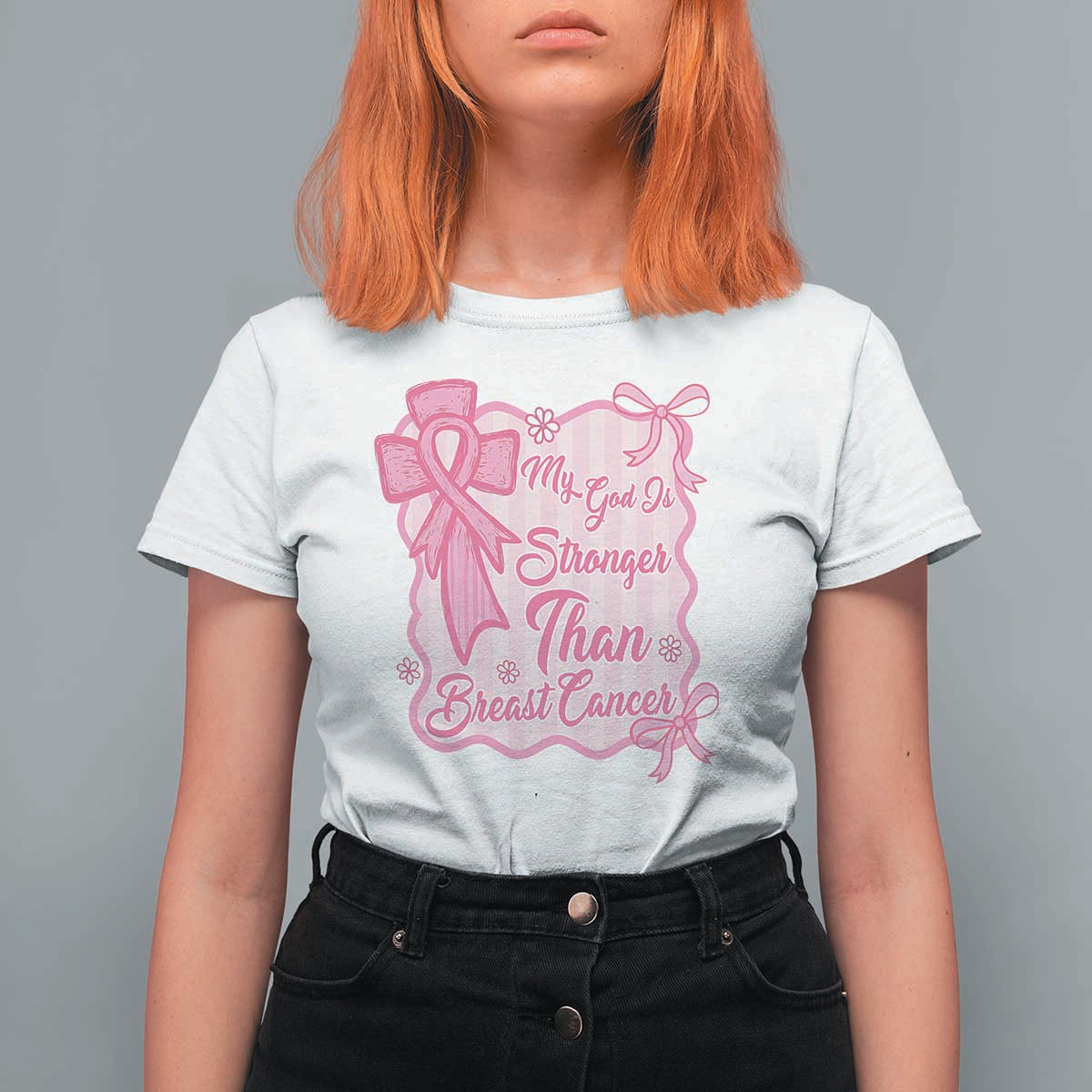 My God Is Stronger Than Breast Cancer T Shirt For Women Christian Support Gift