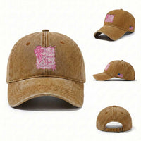 My God Is Stronger Than Breast Cancer Washed Cotton Baseball Cap Christian Support Gift