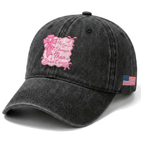 My God Is Stronger Than Breast Cancer Washed Cotton Baseball Cap Christian Support Gift