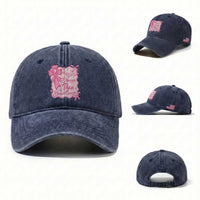My God Is Stronger Than Breast Cancer Washed Cotton Baseball Cap Christian Support Gift