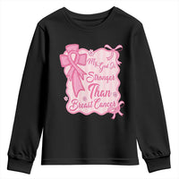 My God Is Stronger Than Breast Cancer Youth Sweatshirt Christian Support Gift
