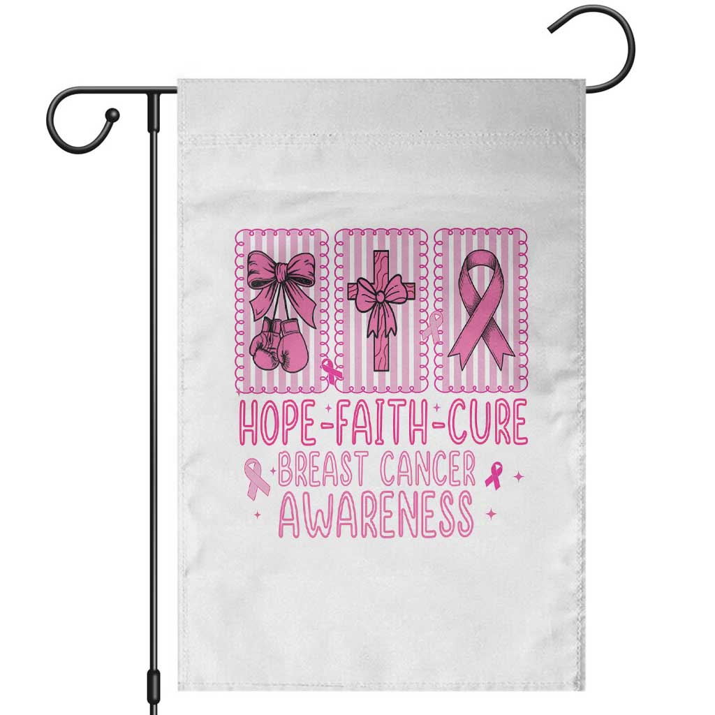 Hope Faith Cure Breast Cancer Awareness Garden Flag Pink Ribbon Survivor Support Gift