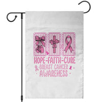 Hope Faith Cure Breast Cancer Awareness Garden Flag Pink Ribbon Survivor Support Gift