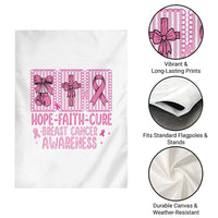 Hope Faith Cure Breast Cancer Awareness Garden Flag Pink Ribbon Survivor Support Gift