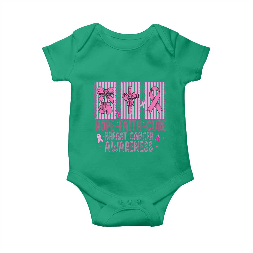 Hope Faith Cure Breast Cancer Awareness Baby Onesie Pink Ribbon Survivor Support Gift