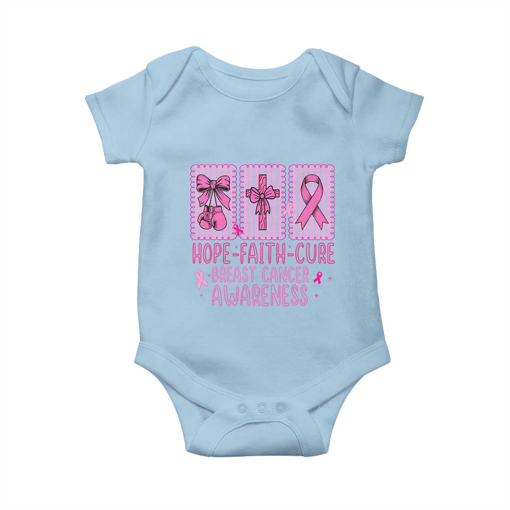 Hope Faith Cure Breast Cancer Awareness Baby Onesie Pink Ribbon Survivor Support Gift