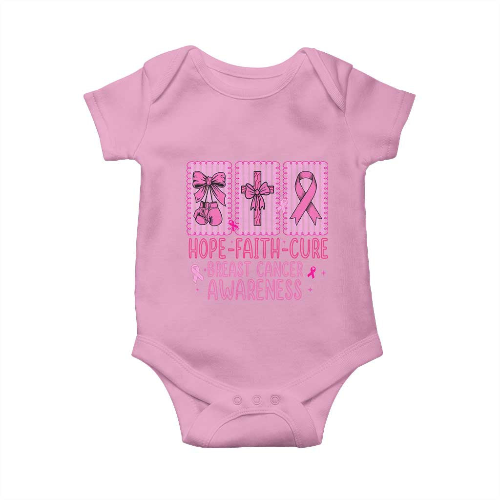 Hope Faith Cure Breast Cancer Awareness Baby Onesie Pink Ribbon Survivor Support Gift