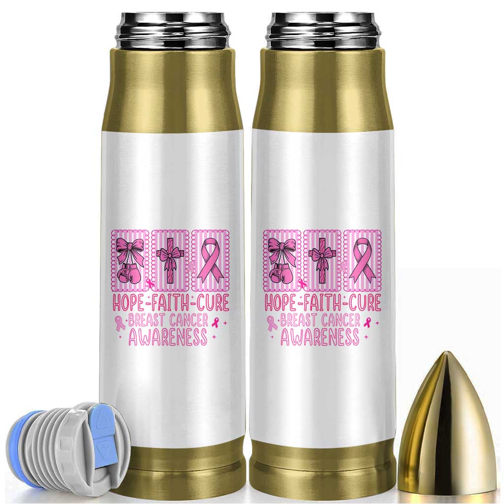 Hope Faith Cure Breast Cancer Awareness Bullet Tumbler Pink Ribbon Survivor Support Gift
