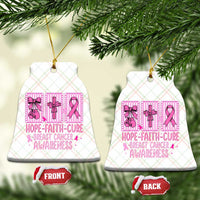 Hope Faith Cure Breast Cancer Awareness Ceramic Ornament Pink Ribbon Survivor Support Gift