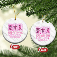 Hope Faith Cure Breast Cancer Awareness Ceramic Ornament Pink Ribbon Survivor Support Gift