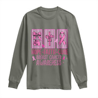 Hope Faith Cure Breast Cancer Awareness Long Sleeve Shirt Pink Ribbon Survivor Support Gift