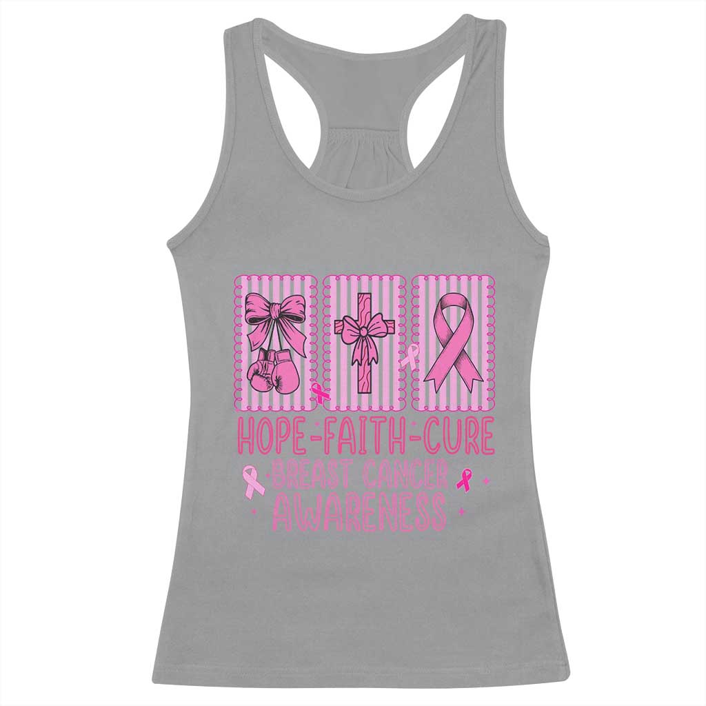 Hope Faith Cure Breast Cancer Awareness Racerback Tank Top Pink Ribbon Survivor Support Gift