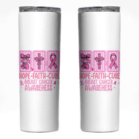 Hope Faith Cure Breast Cancer Awareness Skinny Tumbler Pink Ribbon Survivor Support Gift