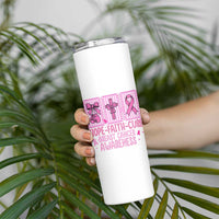 Hope Faith Cure Breast Cancer Awareness Skinny Tumbler Pink Ribbon Survivor Support Gift