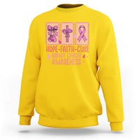 Hope Faith Cure Breast Cancer Awareness Sweatshirt Pink Ribbon Survivor Support Gift