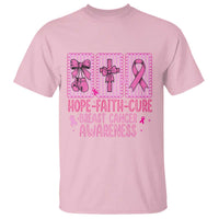 Hope Faith Cure Breast Cancer Awareness T Shirt Pink Ribbon Survivor Support Gift