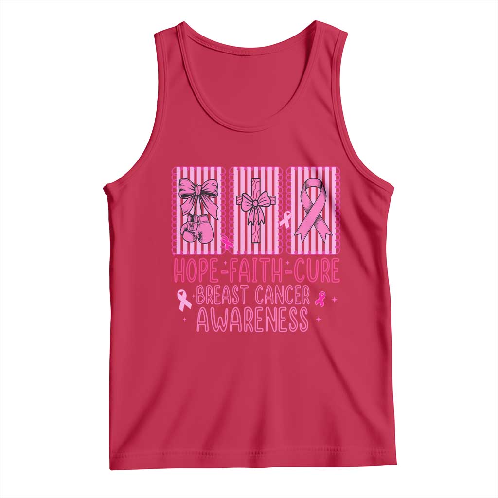Hope Faith Cure Breast Cancer Awareness Tank Top Pink Ribbon Survivor Support Gift