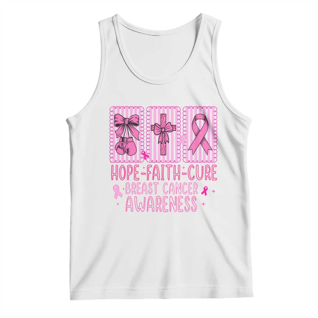 Hope Faith Cure Breast Cancer Awareness Tank Top Pink Ribbon Survivor Support Gift