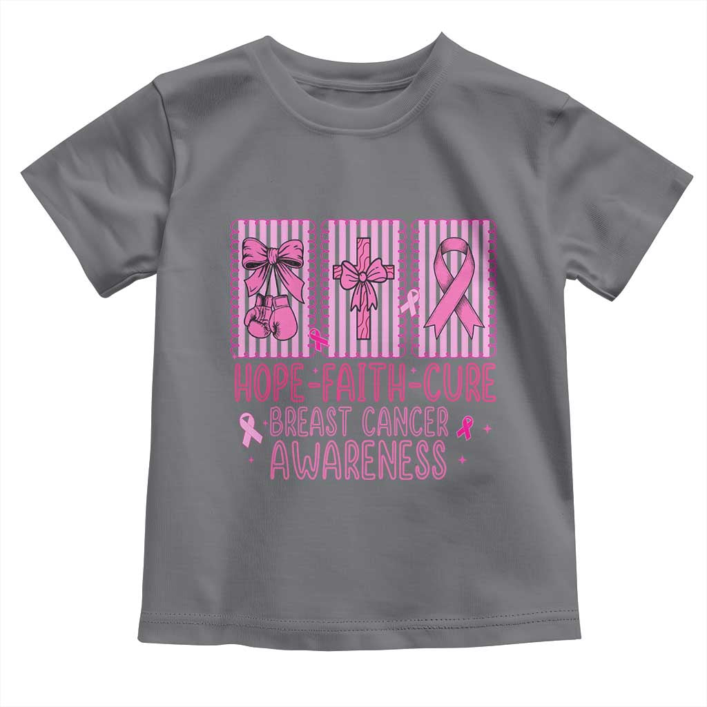 Hope Faith Cure Breast Cancer Awareness Toddler T Shirt Pink Ribbon Survivor Support Gift