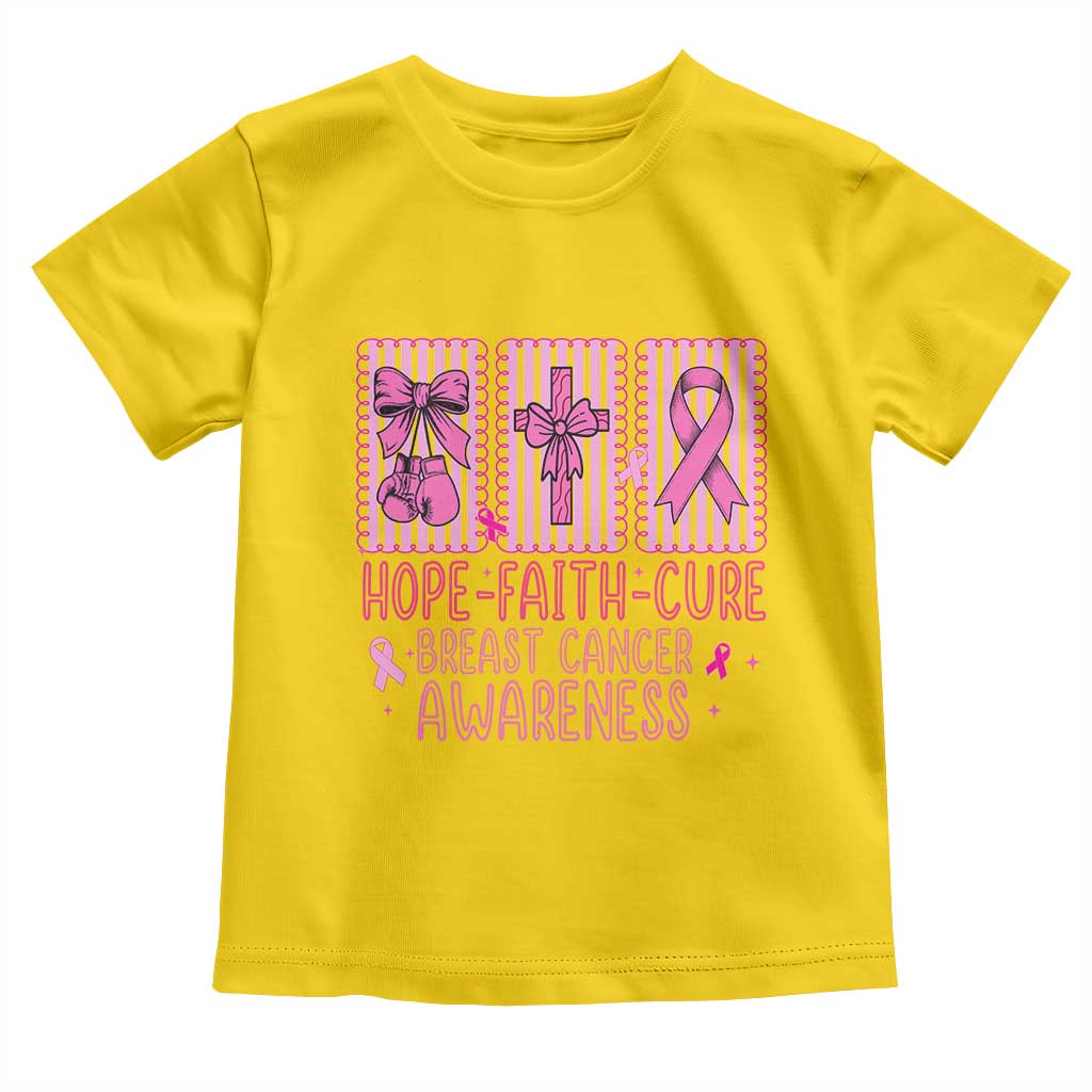 Hope Faith Cure Breast Cancer Awareness Toddler T Shirt Pink Ribbon Survivor Support Gift