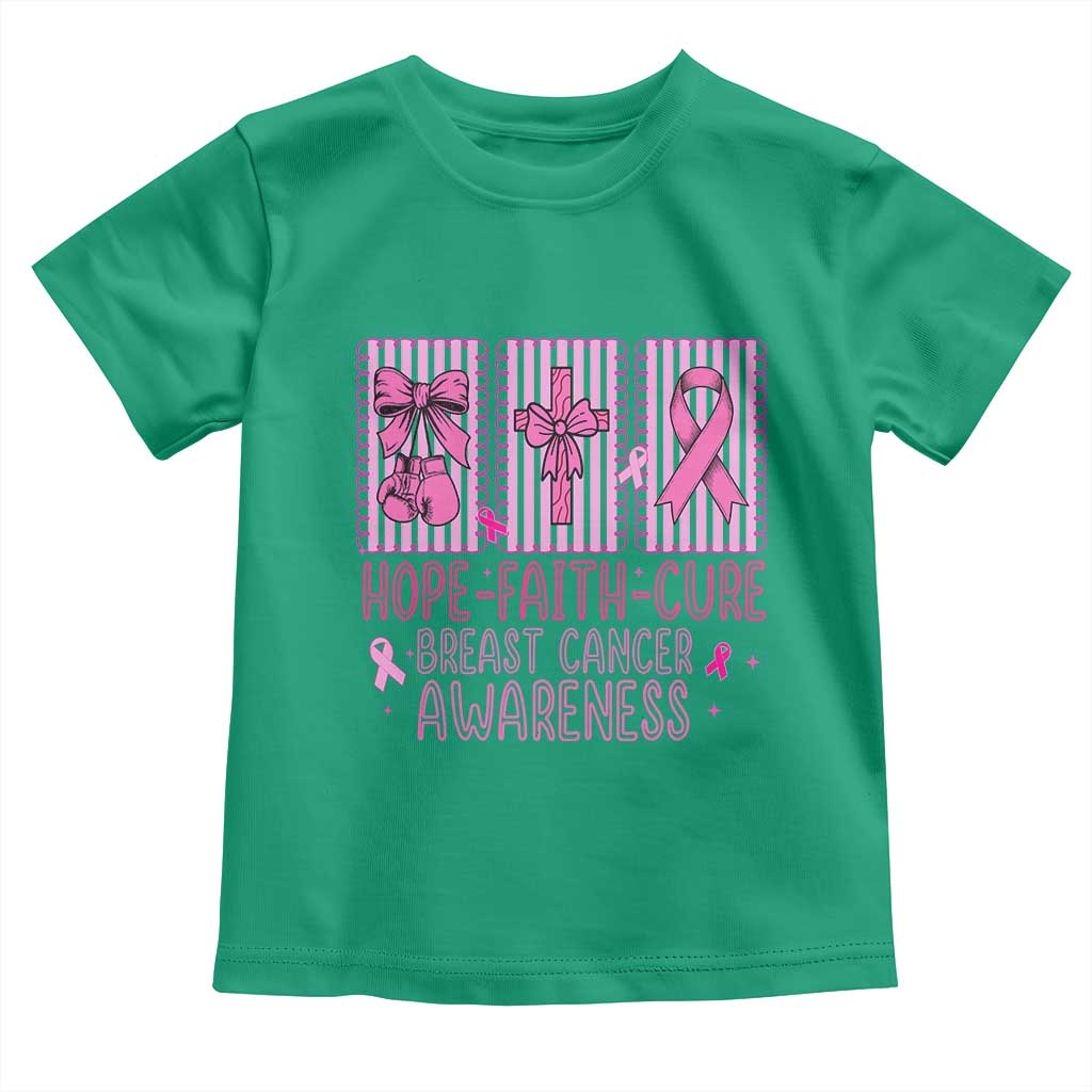 Hope Faith Cure Breast Cancer Awareness Toddler T Shirt Pink Ribbon Survivor Support Gift