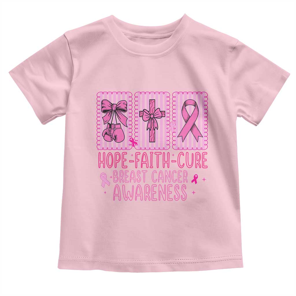 Hope Faith Cure Breast Cancer Awareness Toddler T Shirt Pink Ribbon Survivor Support Gift