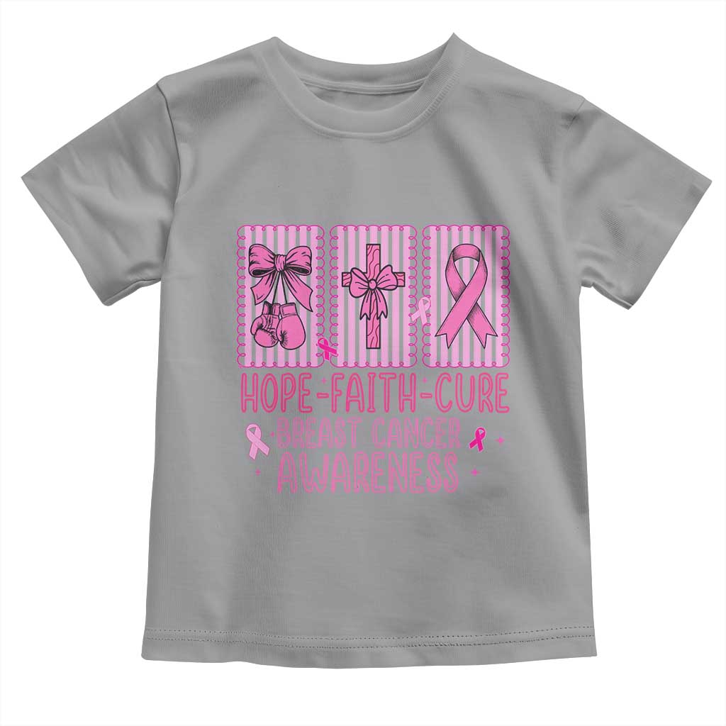 Hope Faith Cure Breast Cancer Awareness Toddler T Shirt Pink Ribbon Survivor Support Gift