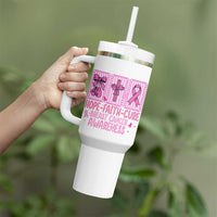 Hope Faith Cure Breast Cancer Awareness Tumbler With Handle Pink Ribbon Survivor Support Gift