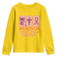 Hope Faith Cure Breast Cancer Awareness Youth Sweatshirt Pink Ribbon Survivor Support Gift