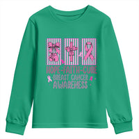 Hope Faith Cure Breast Cancer Awareness Youth Sweatshirt Pink Ribbon Survivor Support Gift