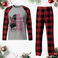 Breast Cancer Support Plaid Pajama Set My Moms Fight My Fight