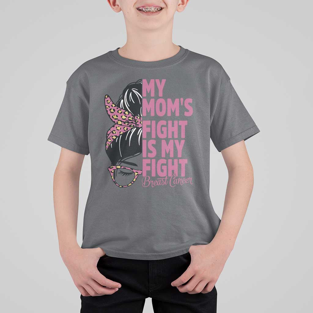 Breast Cancer Support T Shirt For Kid My Moms Fight My Fight