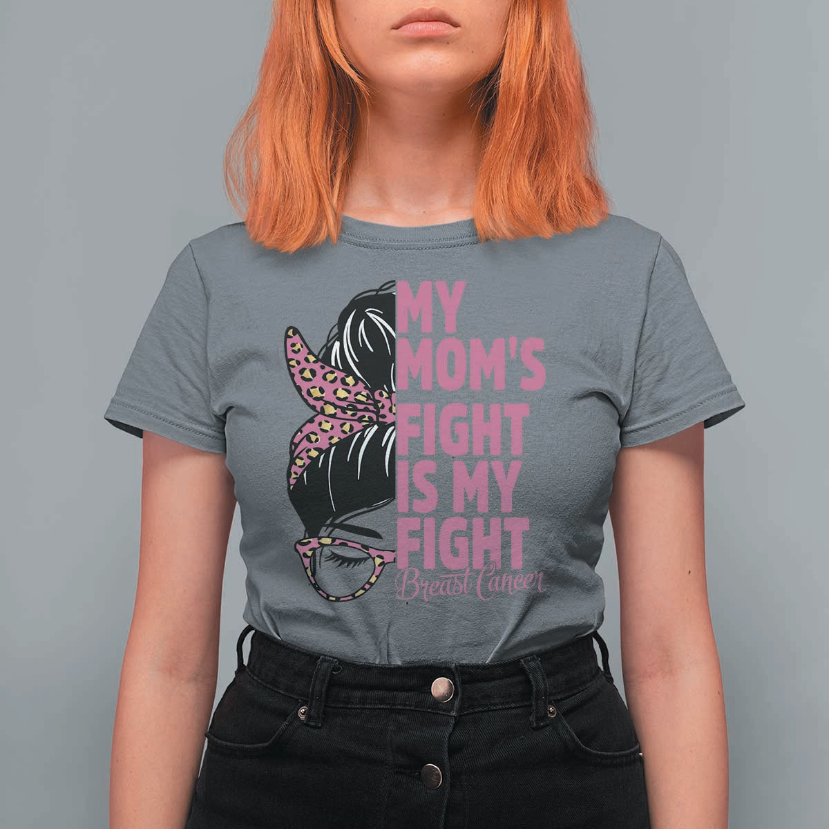 Breast Cancer Support T Shirt For Women My Moms Fight My Fight