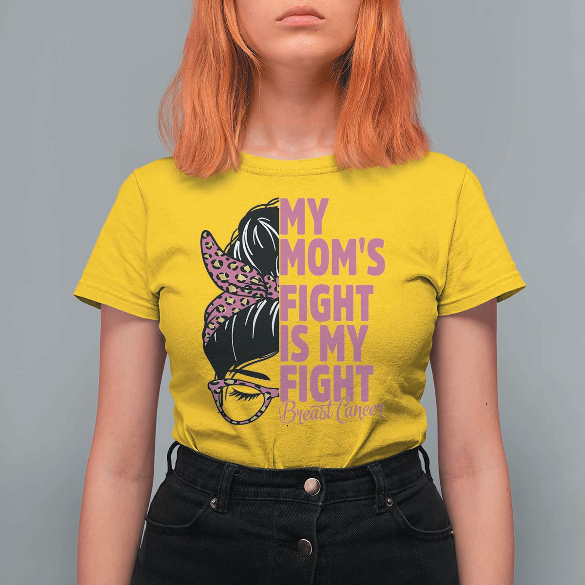 Breast Cancer Support T Shirt For Women My Moms Fight My Fight