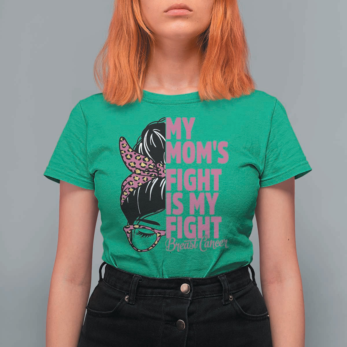 Breast Cancer Support T Shirt For Women My Moms Fight My Fight