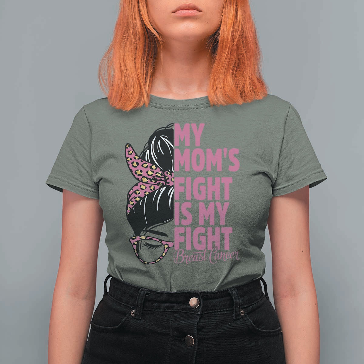 Breast Cancer Support T Shirt For Women My Moms Fight My Fight