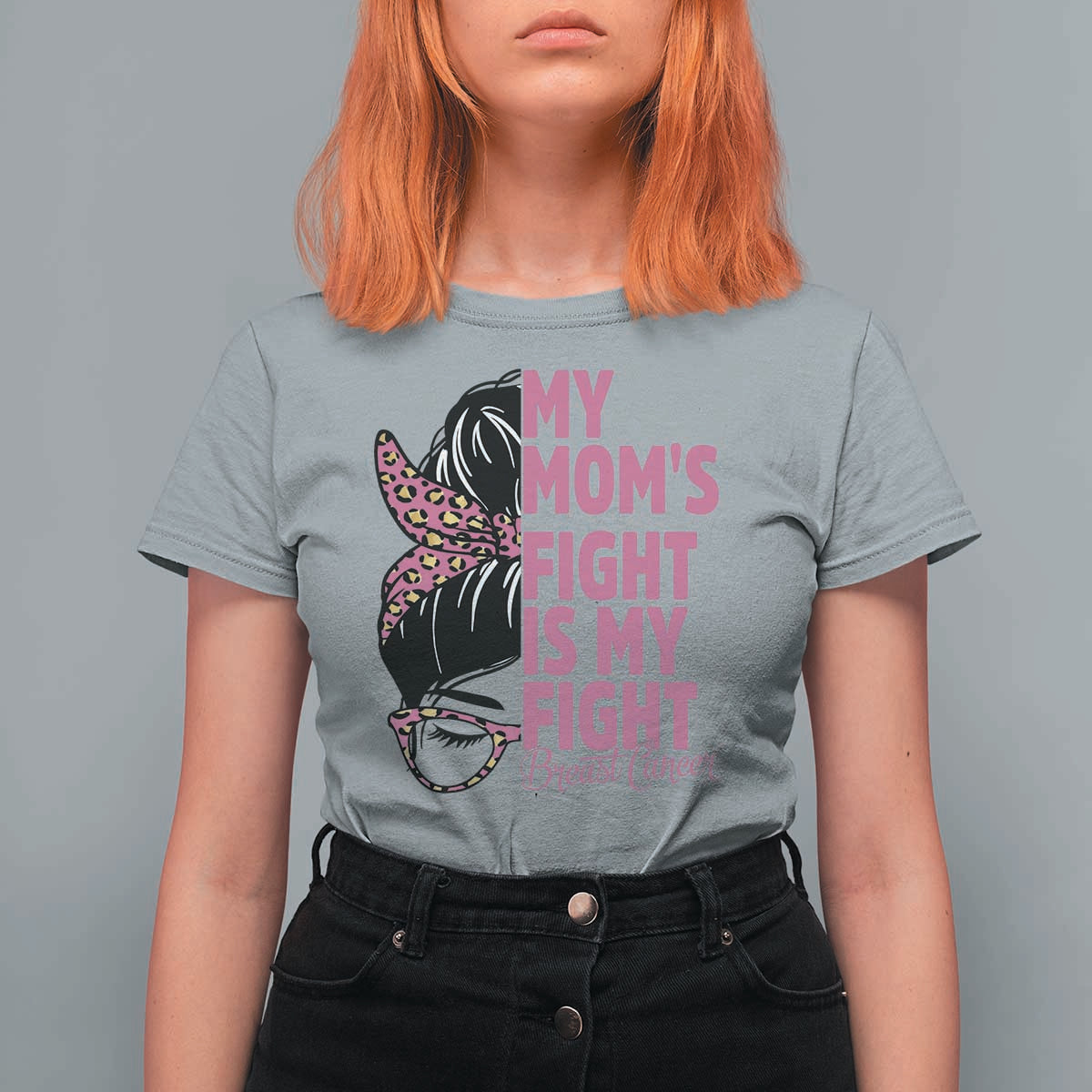 Breast Cancer Support T Shirt For Women My Moms Fight My Fight
