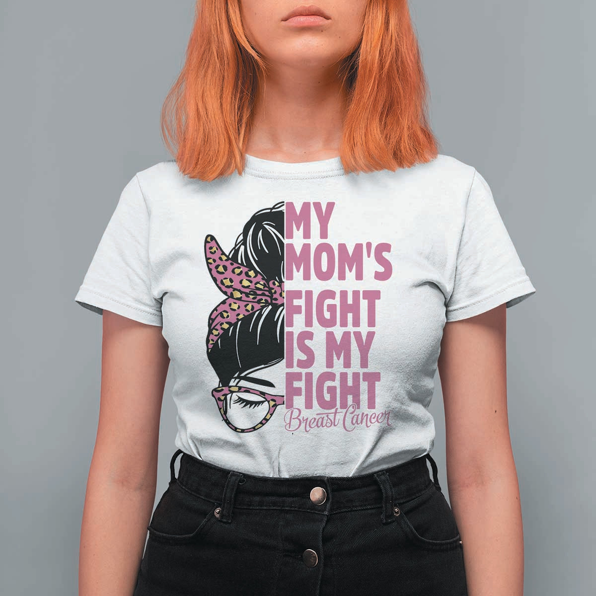 Breast Cancer Support T Shirt For Women My Moms Fight My Fight