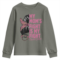Breast Cancer Support Youth Sweatshirt My Moms Fight My Fight