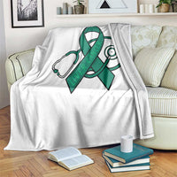 Liver Cancer Strong Nurse Warrior Throw Blanket Stethoscope Healthcare Support Gift